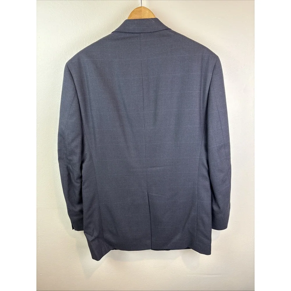 Botany‎ 500 Wool Blazer Size 38R Blue Windowpane Glen Plaid